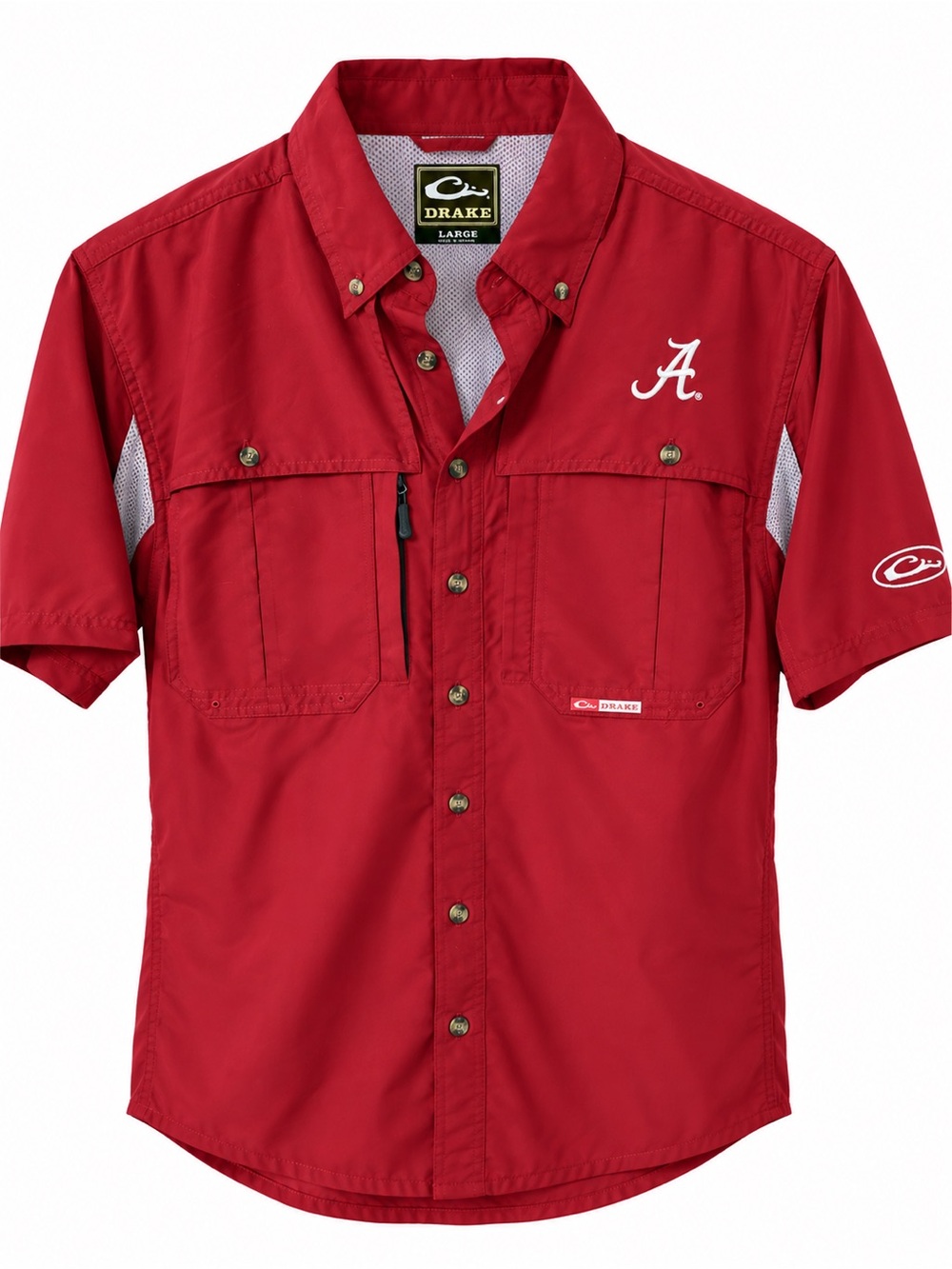 Drake Alabama Button-Down Short Sleeve Shirt - Red